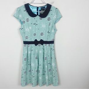 Sourpuss Lizzie Mint Sputnik Cosmic Print Dress Size XL